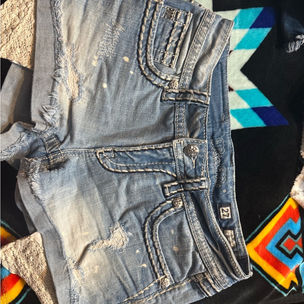 Miss Me Light Blue Jean Shorts